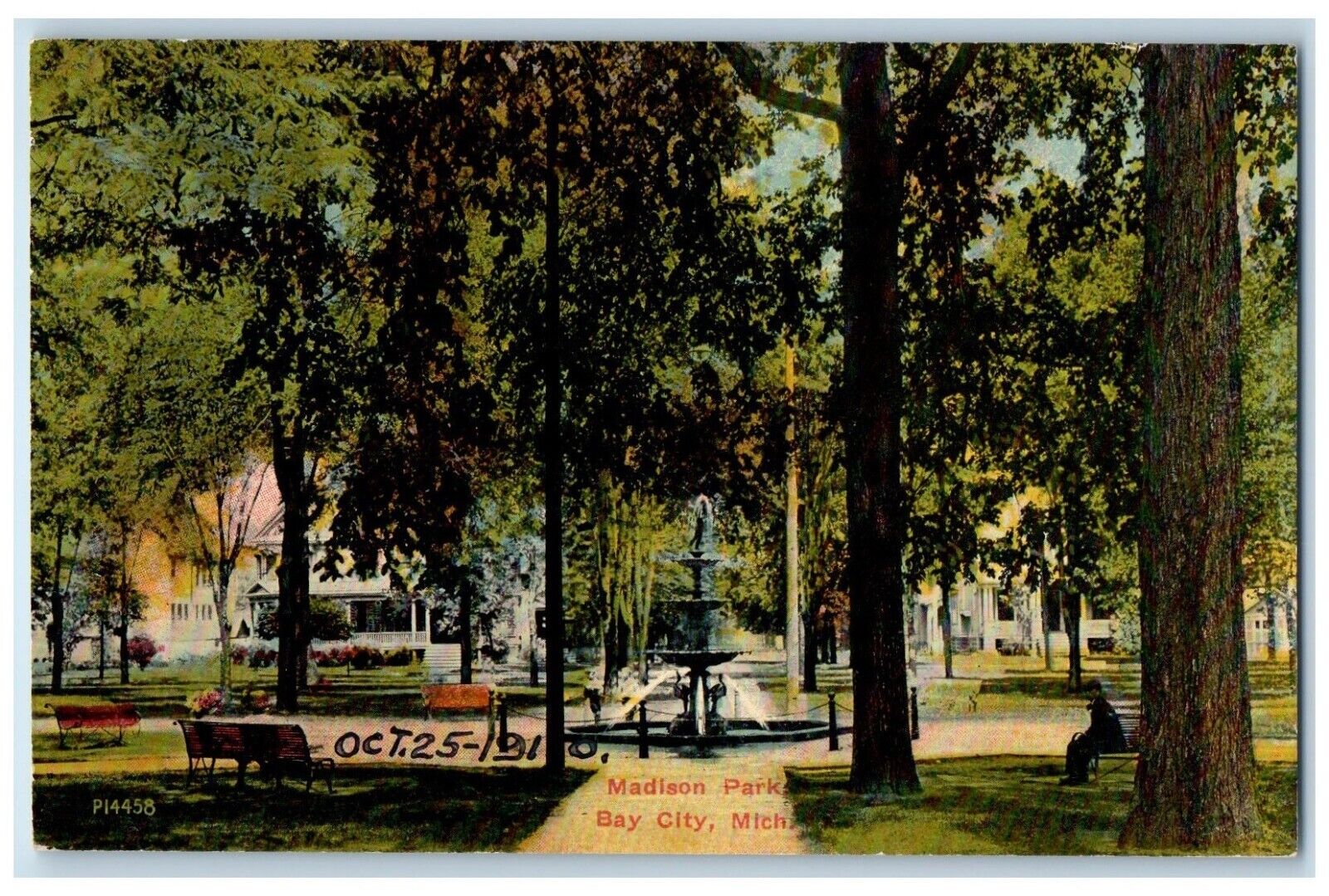 c1910 Scenic View Madison Park Bay City Michigan MI Antique Vintage Postcard