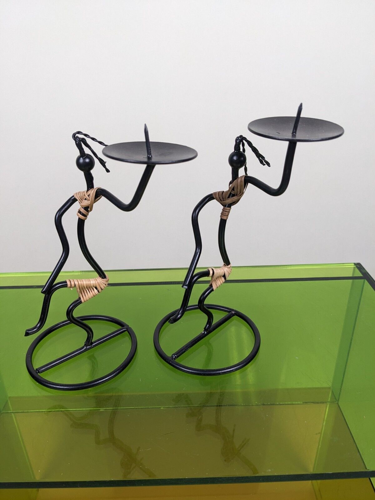 Pair of Laurids Lonborg Wire Figure Dancing Candle Holders 7.5\