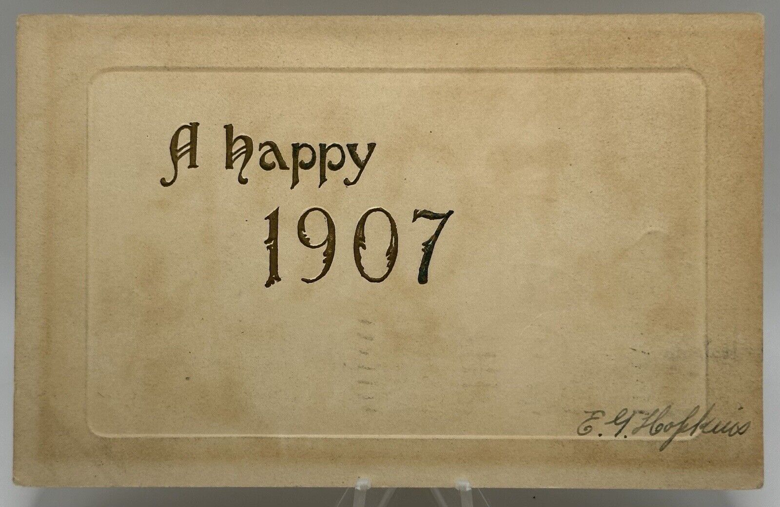 Antique A Happy 1907 Postcard 