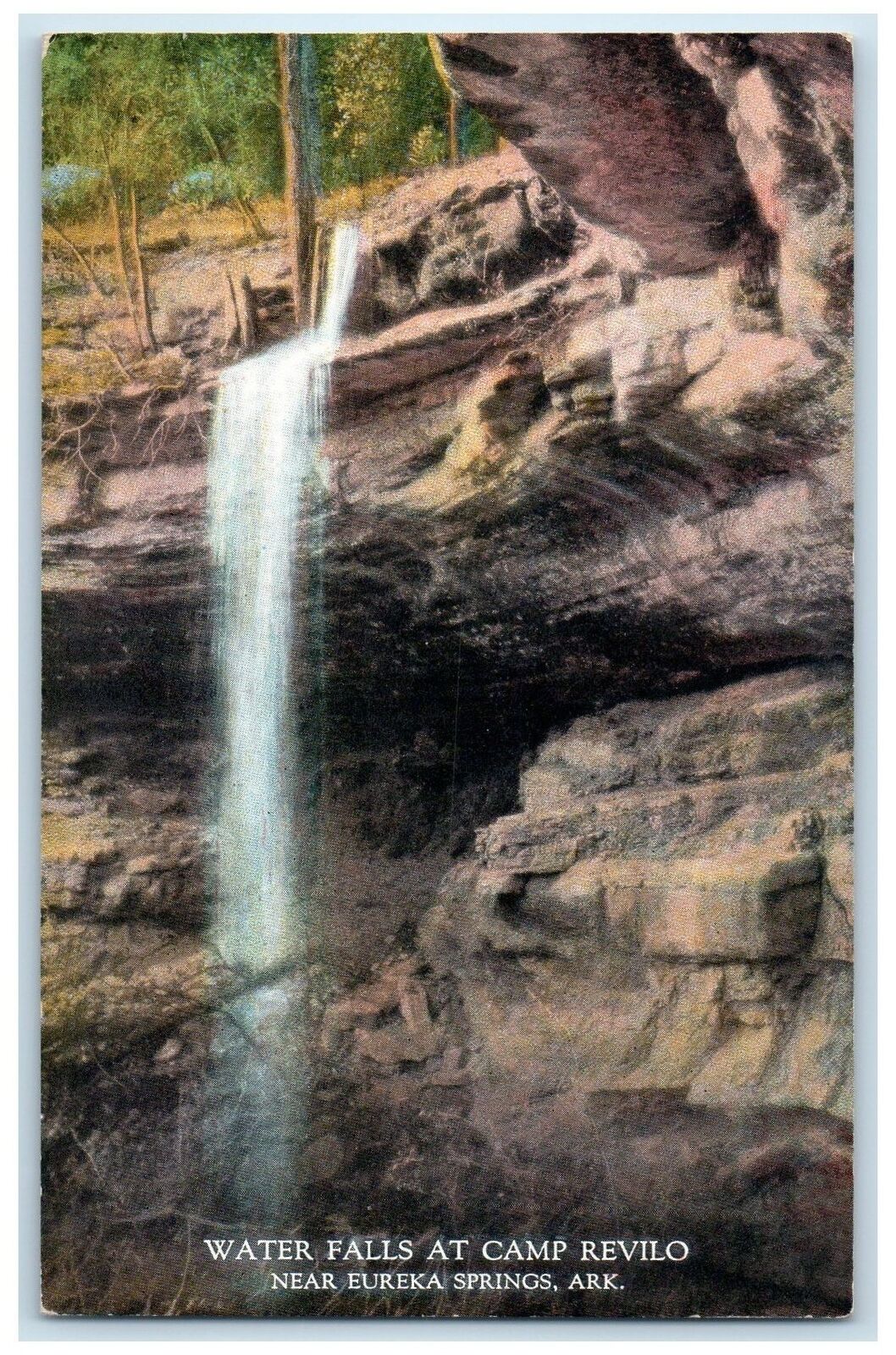 c1940's Water Falls At Camp Revilo Eureka Springs Arkansas AR Unposted  Postcard