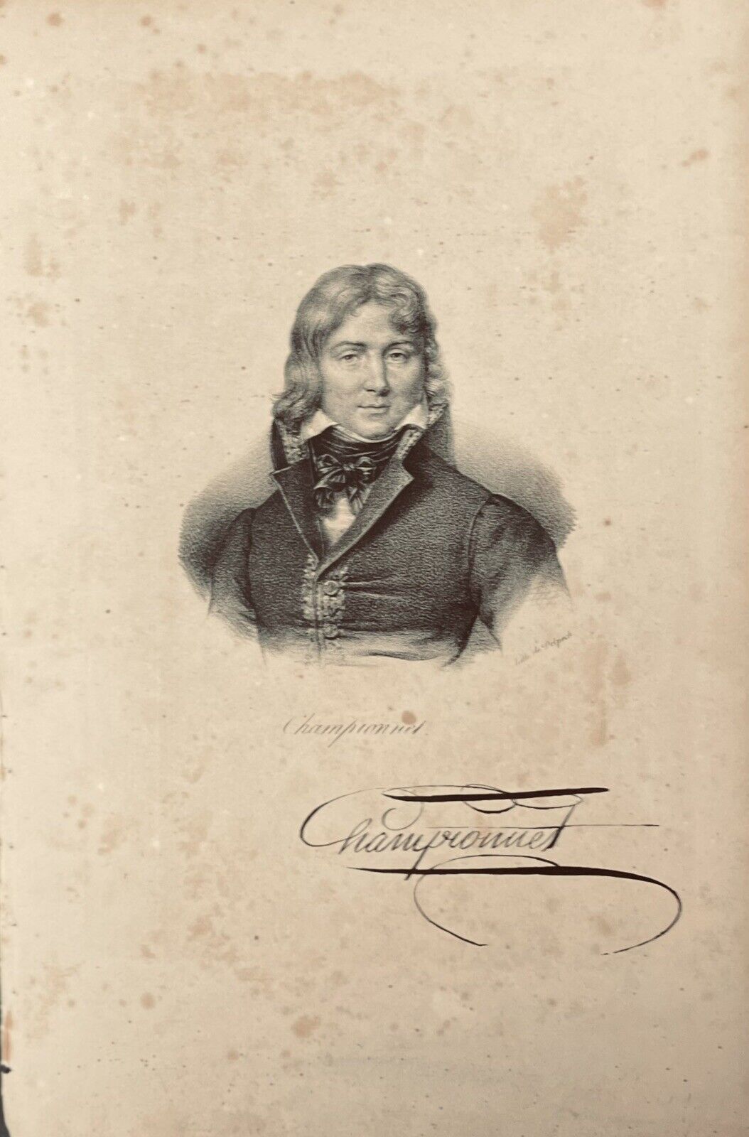 Napoleon’s General Championnet 19th Century Lithograph