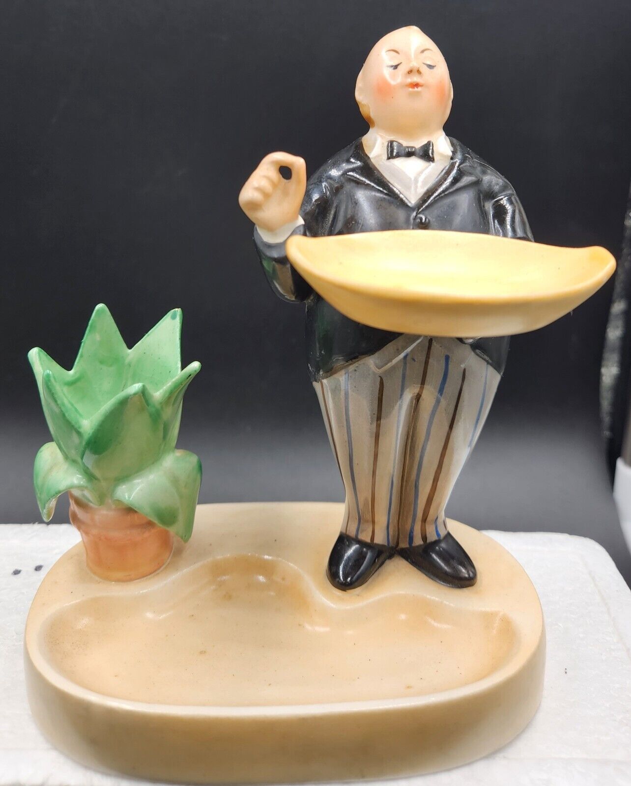 Vintage Shafer Vater Butler Valet Figurine Trinket Dish Our Own Imports Japan