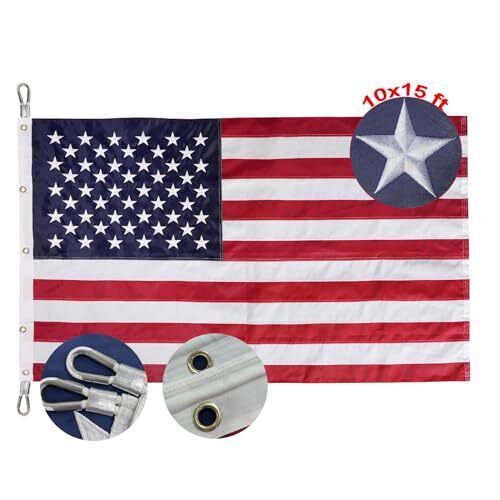  Large American Flag 10x15 ft Embroidered Stars USA US 10x15 Feet USA Flag