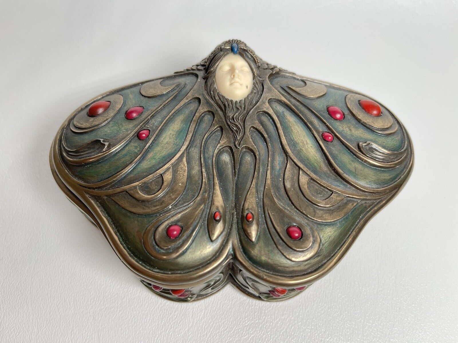 Veronese Design Art Nouveau Butterfly Trinket Box 3D Face Museum Quality Vintage