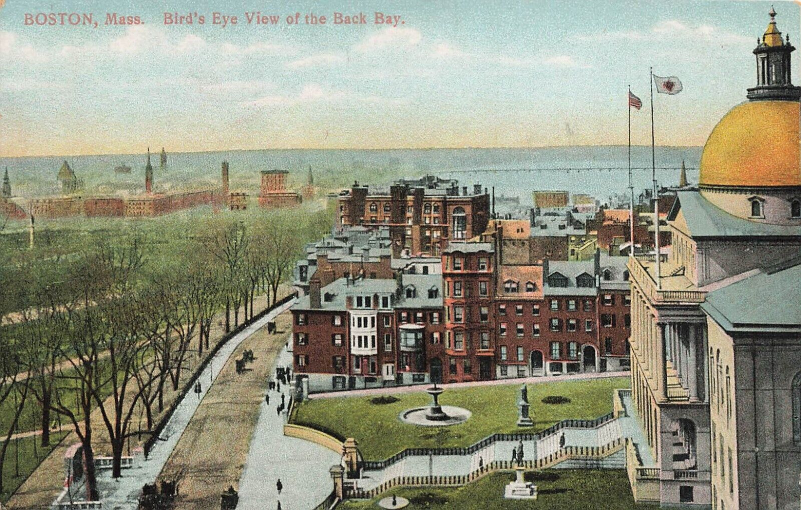 1900's Boston MA Postcard GERMANY Bird's Eye View of Back Bay UNPOSTED MA119