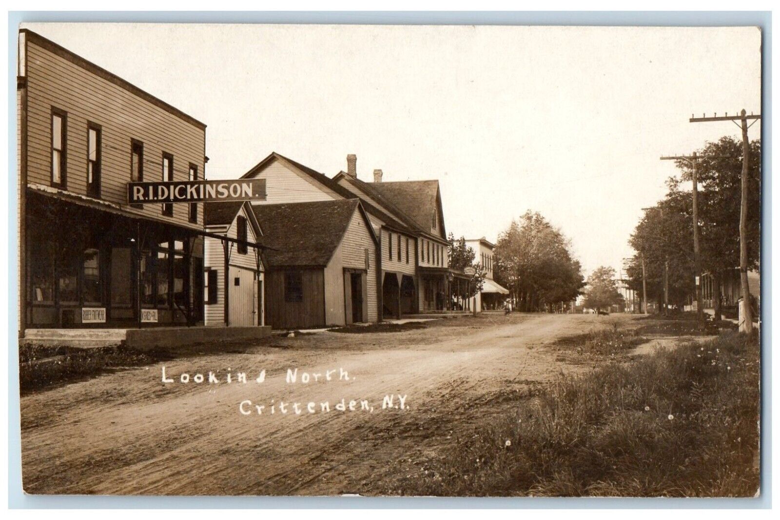 1911 Looking North R. I. Dickinson Crittenden New York NY RPPC Photo Postcard