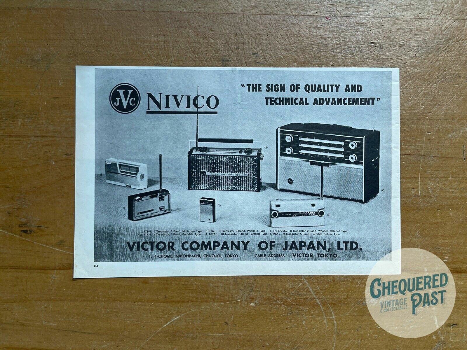 Vintage 1960\'s JVC NIVICO Victor Japan Radios Advertisement Household Print