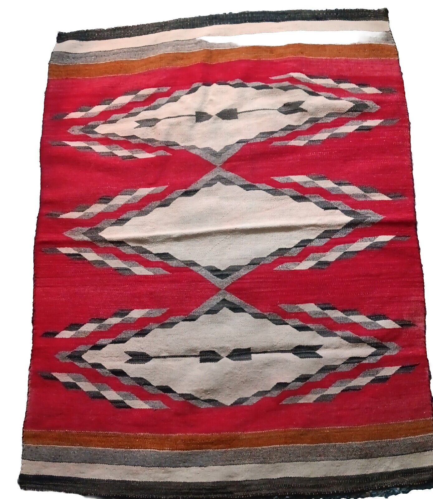 Vintage Early-1900\'S Hand Woven Navajo Rug     61\
