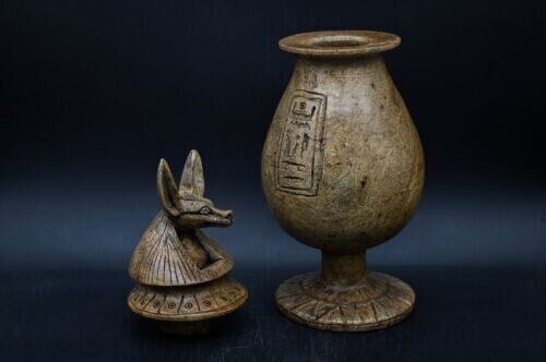 Unique Ancient Antiques Anubis Canopic jars God Of Underworld Rare Pharaonic BC