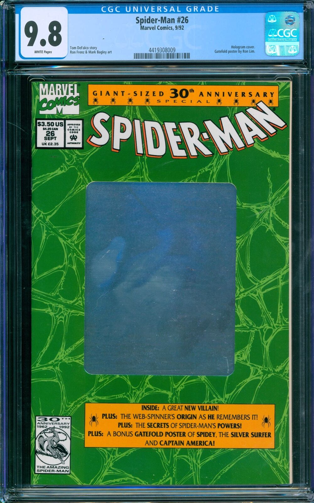 Spider-Man 26 CGC 9.8 30th Anniversary Marvel 1992