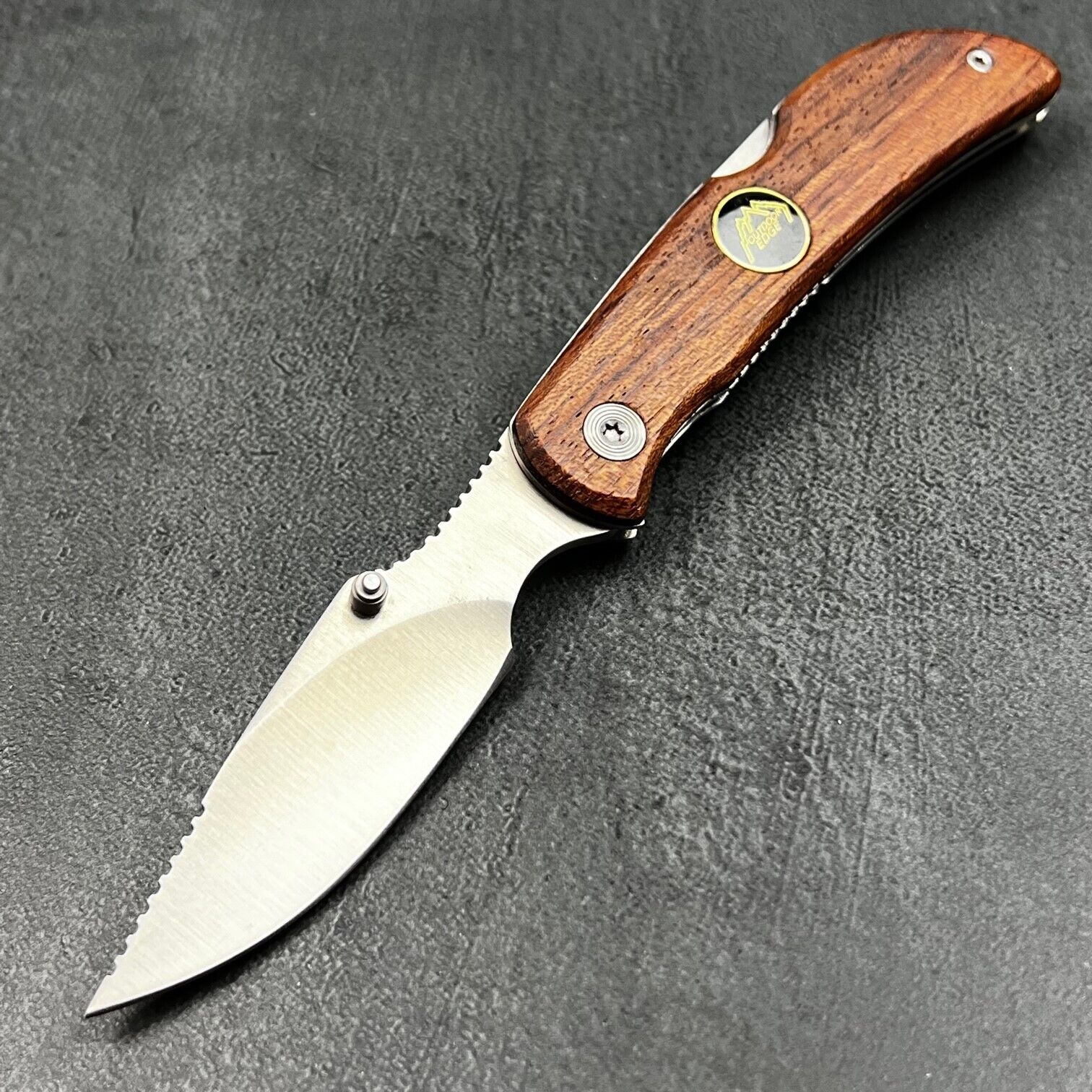 Outdoor Edge Caper Lite Lockback Brown Wood Handles EDC Folding Pocket Knife NEW