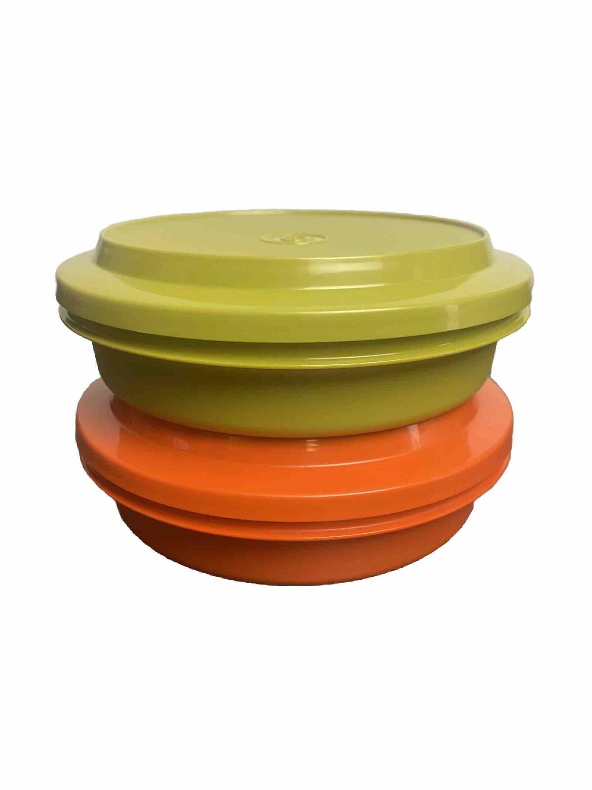 2 Tupperware Seal N Serve Bowls Vintage Harvest Colors  w/Lids #1207 Lot