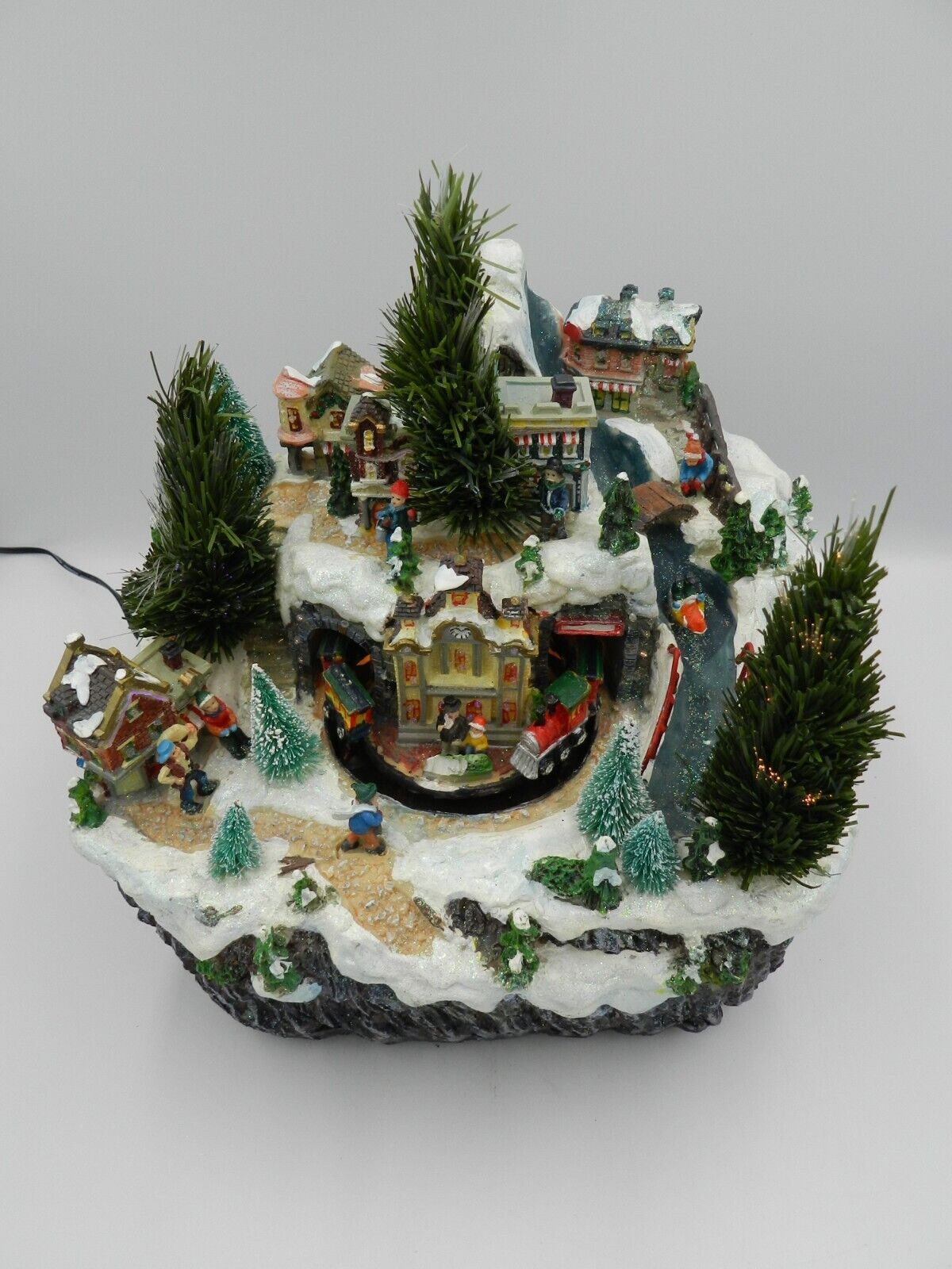 Winter Valley Fiber Optic Musical Animated Train Christmas Village 