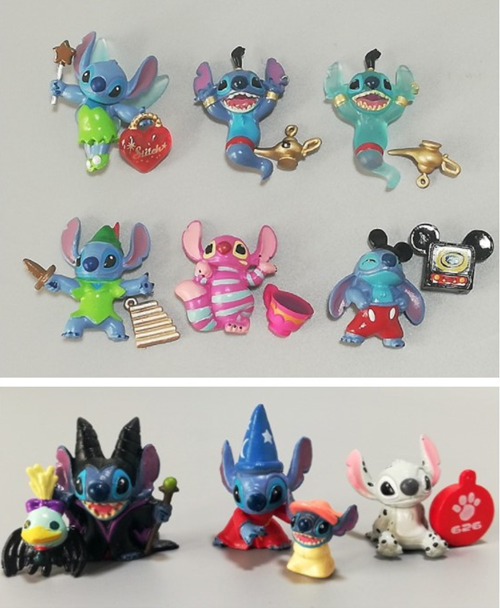 9PCS/SET Disney Stitch Angel With Item Mini Action Figures PVC Toys Dolls New