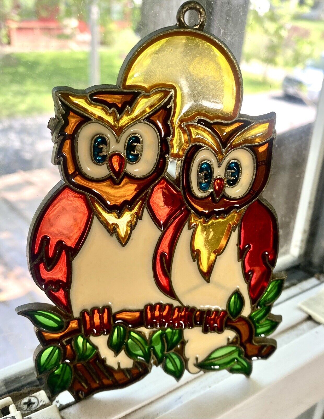 Lot of 6 Owls Vtg Various Figurine Keychain Window Hanger Bookmark Tin