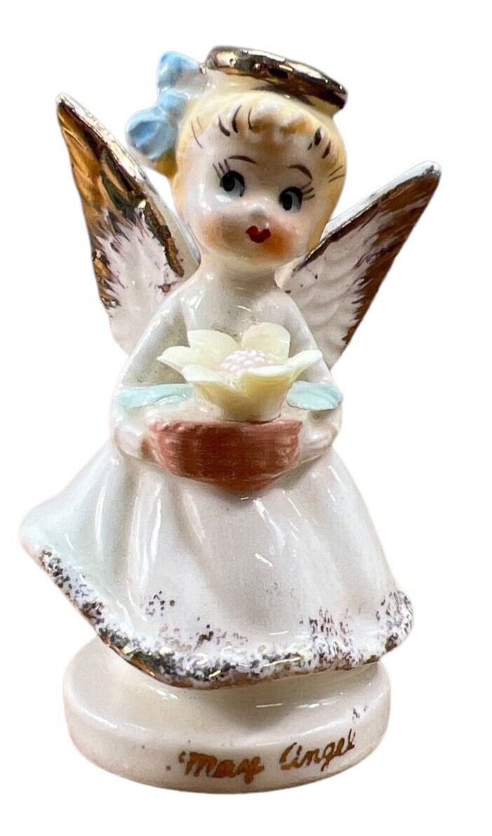 Vintage Napco May Angel Birthday Figurine Ceramic  Japan 1950 C4307