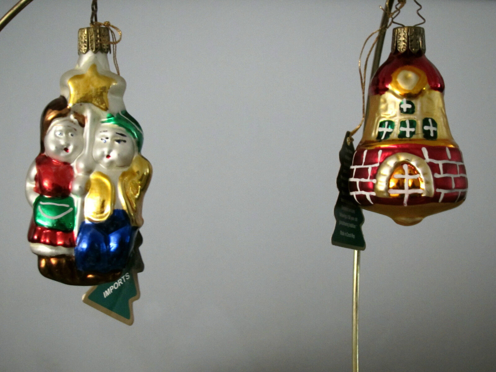  Lot of TWO Vintage Star Kids and Mill Christmas Ornaments,Poland,Czechoslovakia