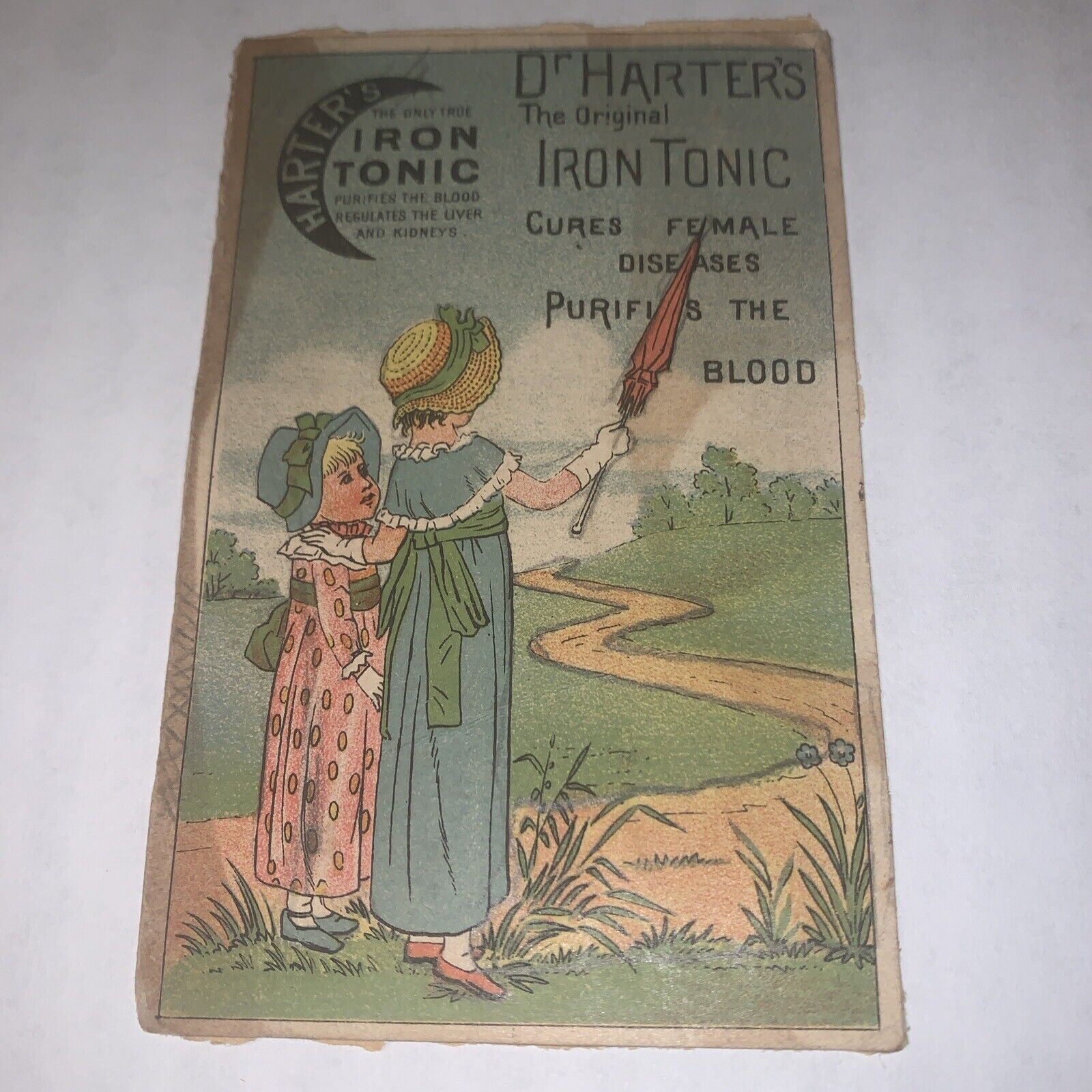Vintage Advertisement Card Dr. Harter’s Iron Tonic Cures Female Diseases Read