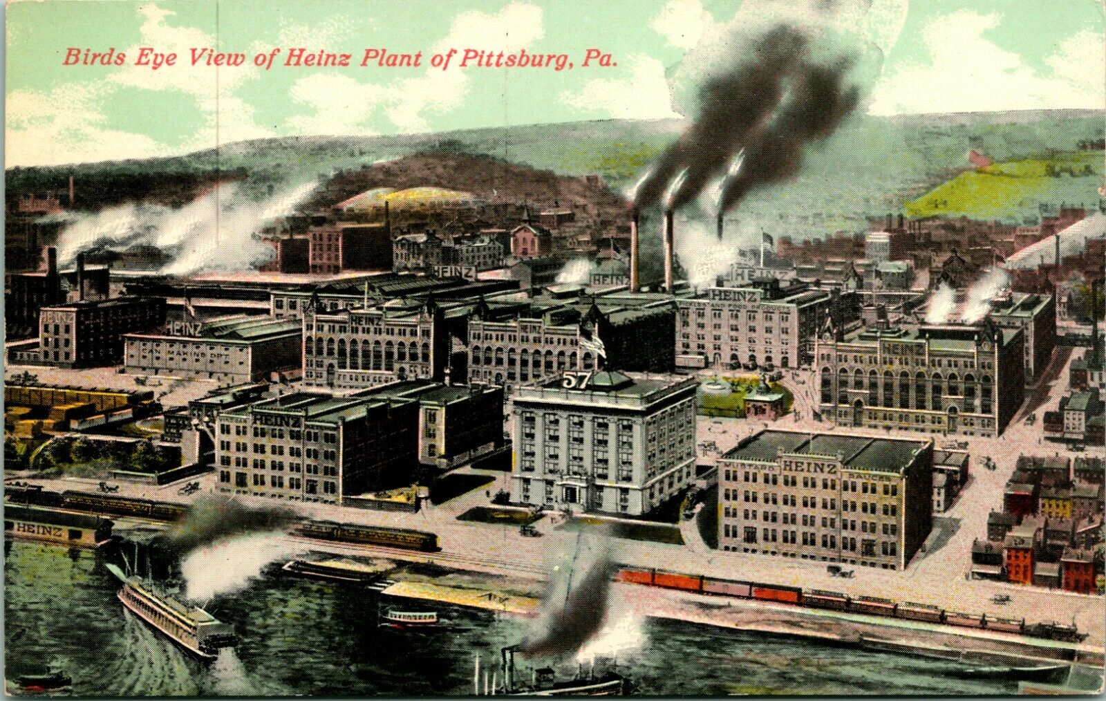 Vtg Postcard 1910s H J Heinz Co Pittsburgh PA Main Plant & General Offices UNP