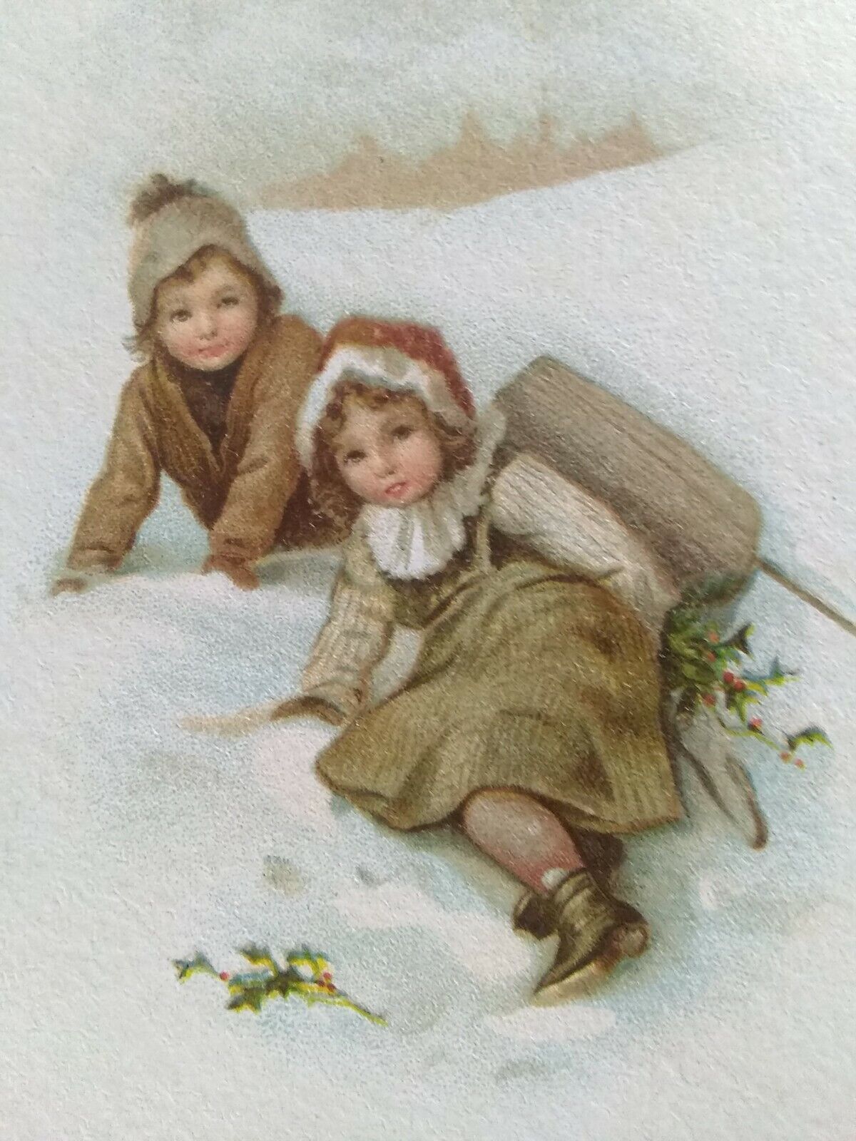 A Merry Christmas. Children sledding. Series 234, PMK 1915. Germany (G7) 