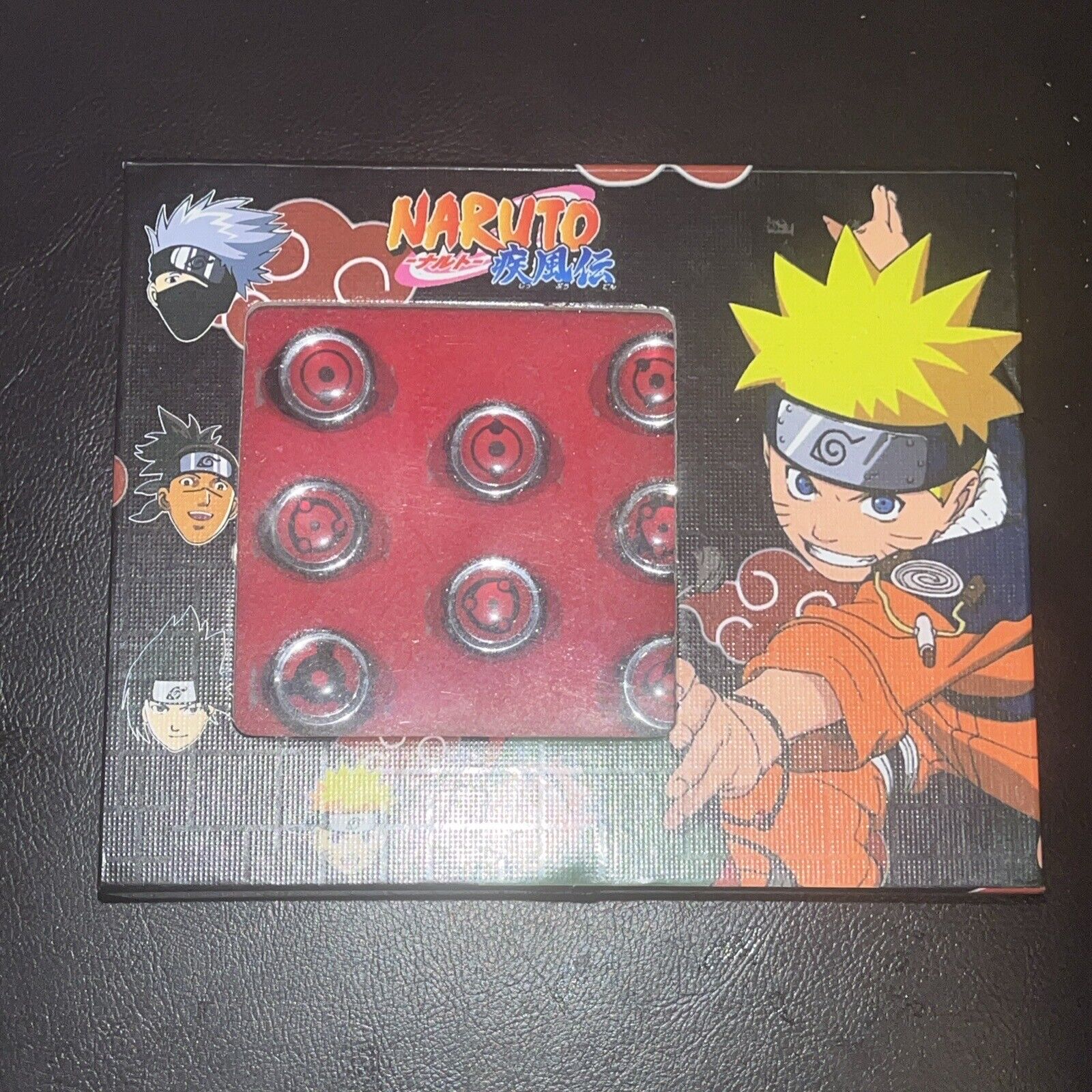 10 Pcs Set Naruto Akatsuki Red Cloud Rings Pendants Ninja Ring Without Chain