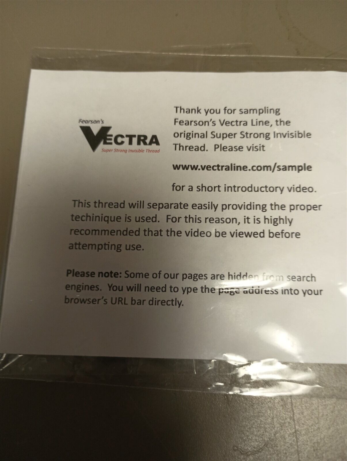 Vectra Strong Invisible Thread by Steve Fearson ITR THREAD MAGIC TRICK