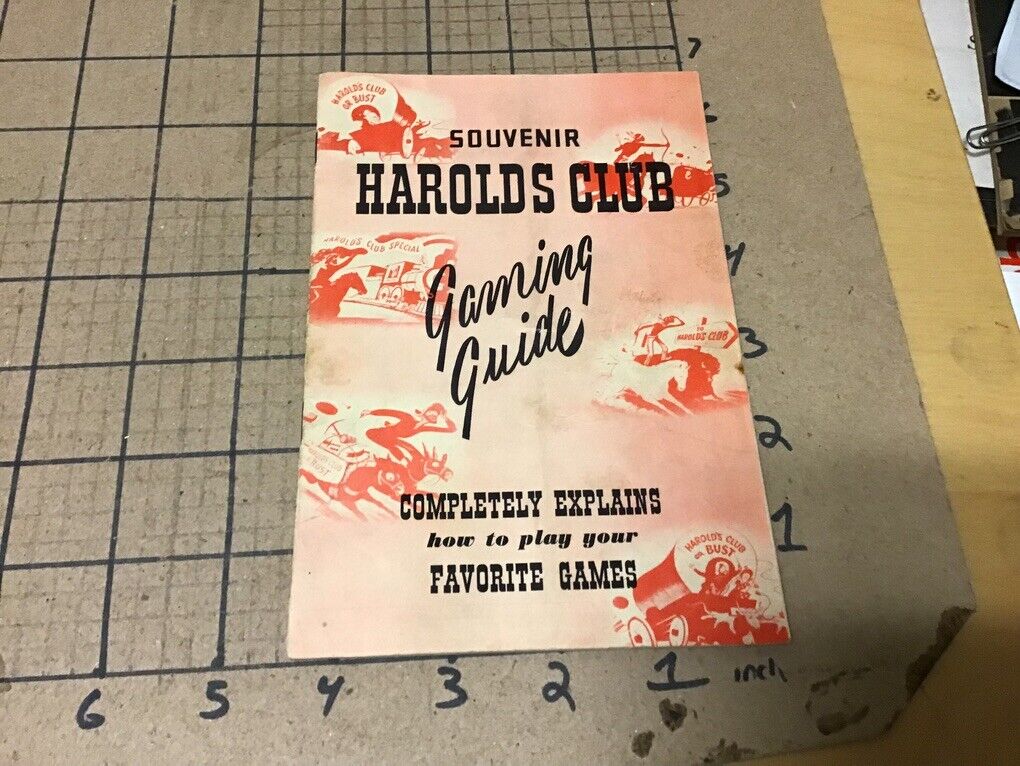 original Vintage: HAROLDS CLUB souvenir - COMPLETELY EXPLAINS FAVORITE GAMES