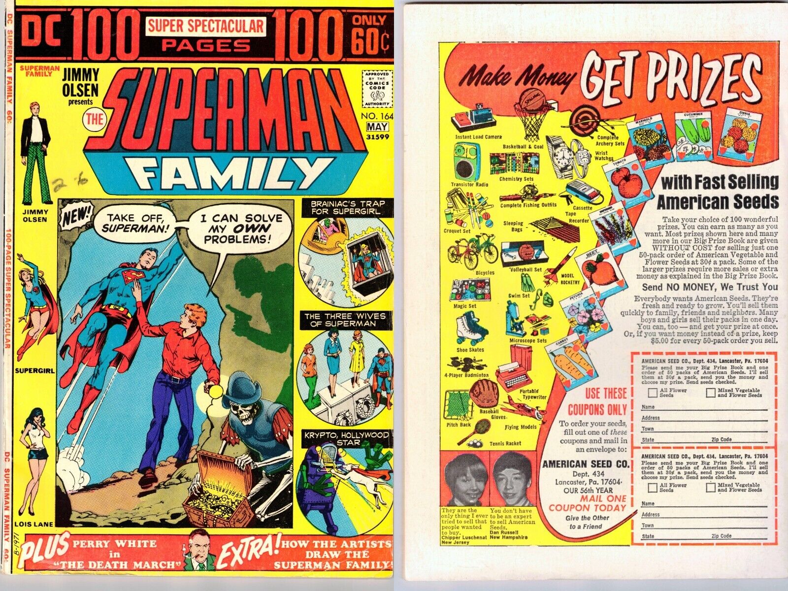 Superman Family #164 Comic 100 Page Super Spectacular Mid Grade C High Rez Scans