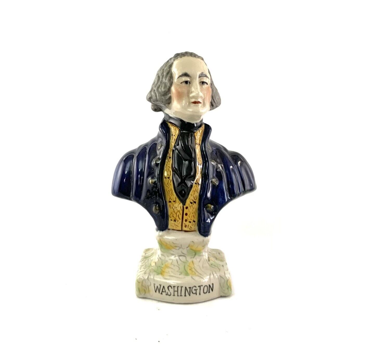 Bust George Washington Porcelain Figurine Sculpture Vintage Americana Decor