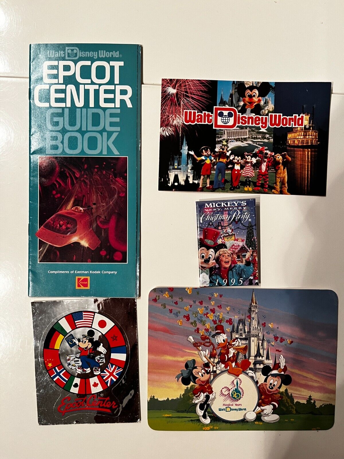 Vintage Disney Items (Brochures, Postcards, Decal and Pin)