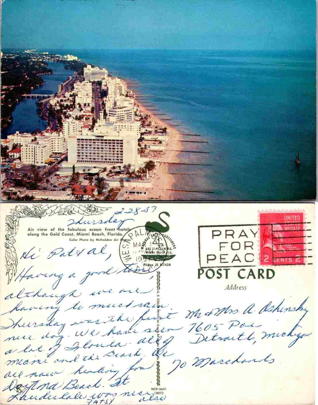 Vintage Postcard - Gold Coast, Miami Beach, Florida 