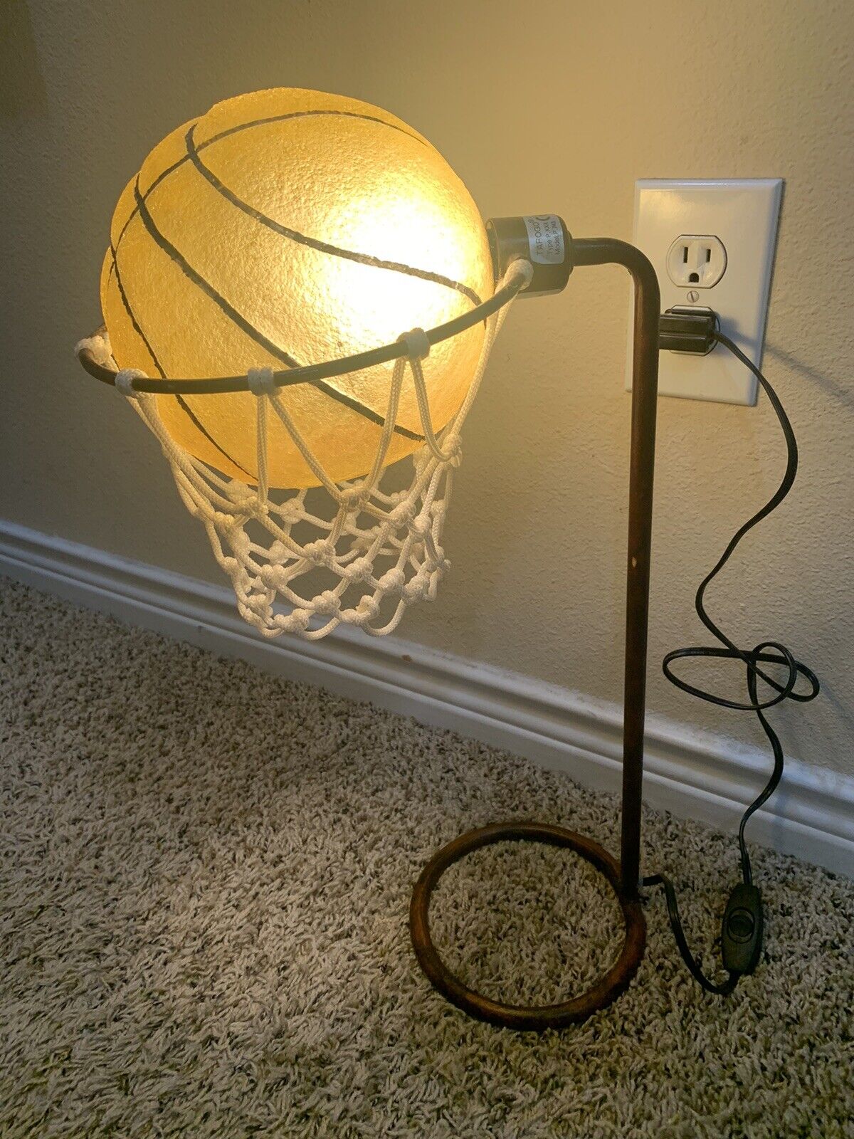 Vintage Basketball Lamp 80's Tarogo Table Lamp  Japan Sport Theme
