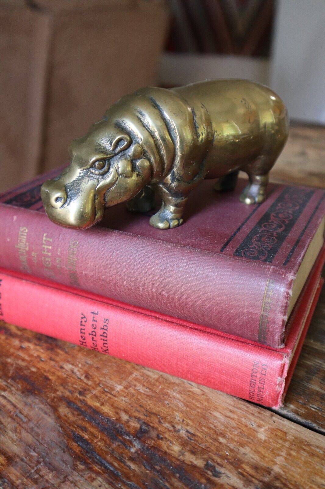 Vintage Great City Traders Brass Hippo Hippopotamus Solid Brass Figure MCM