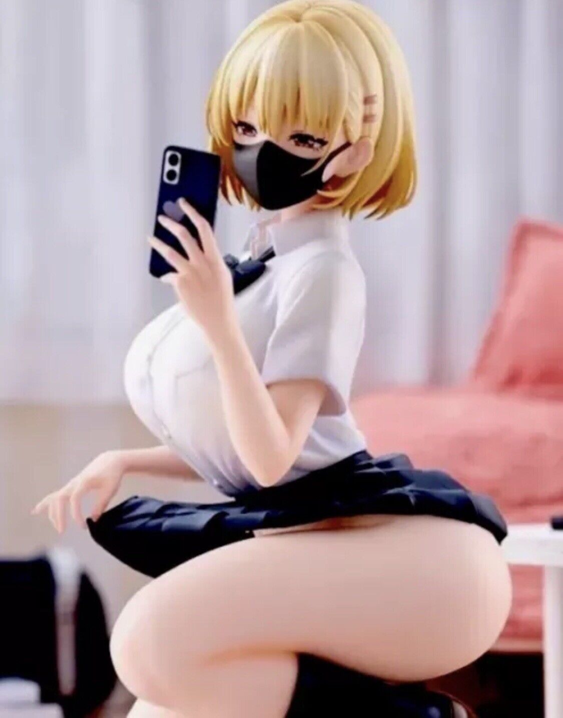 Yuanzi Cute Masked Sexy Girl Anime Action Figure Toy Gift 14cm