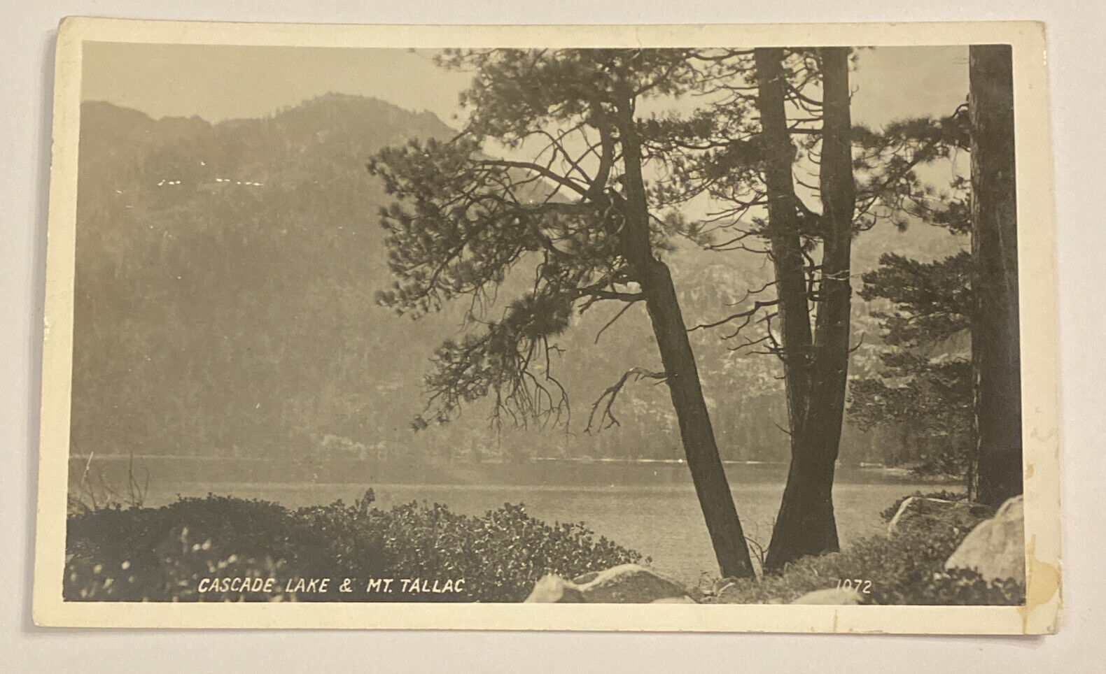 Vintage Postcard RPPC Cascade Lake & Mt Tallac