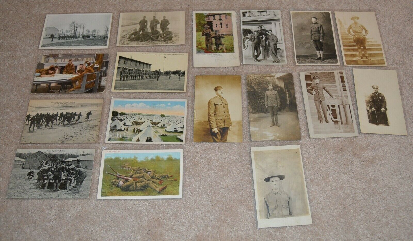 WWI Photo Lot of RPPC\'s + more relating to USA- 17 items