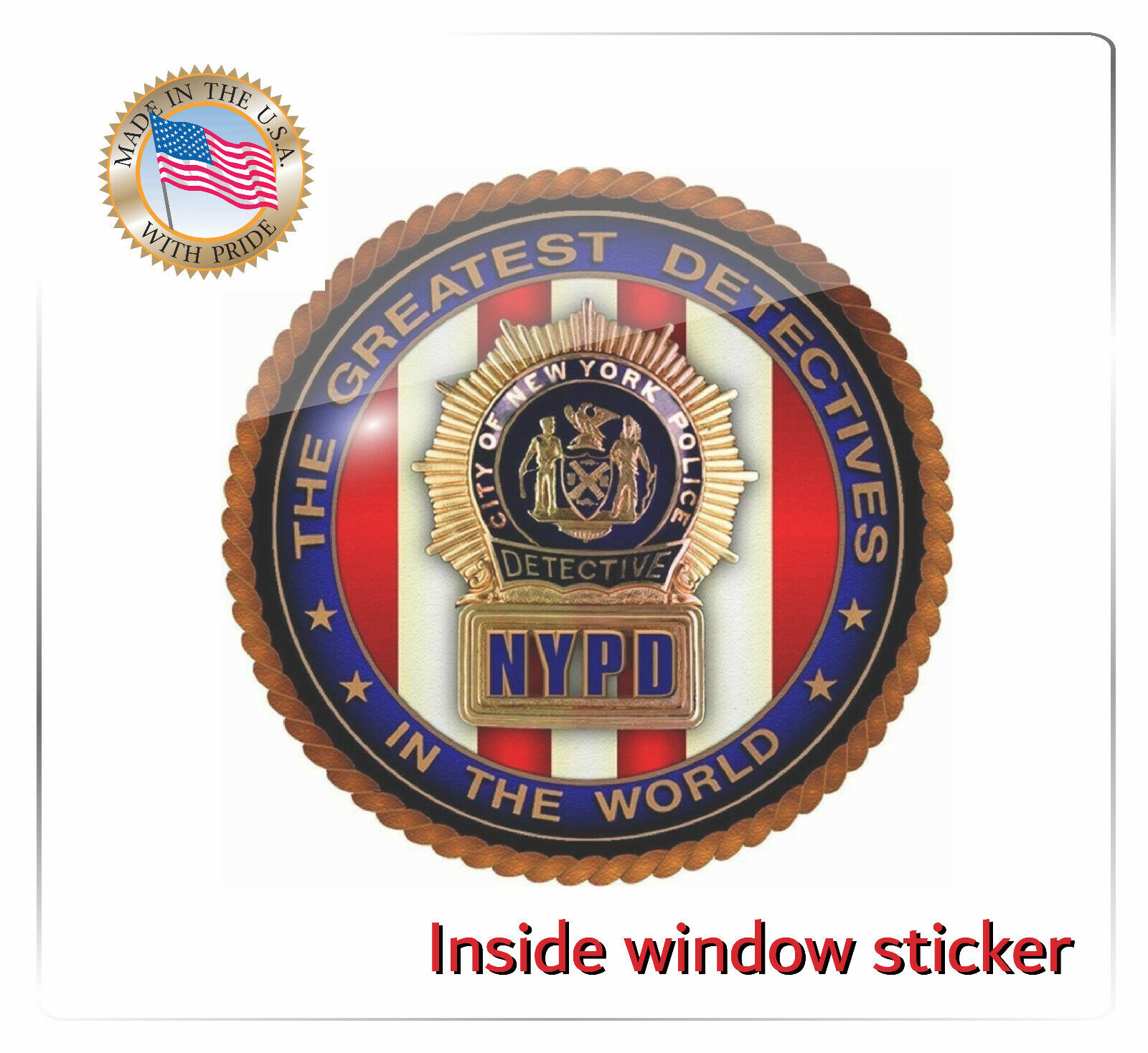 NYPD STICKER INSIDE WINDOW MOUNT DECAL CAR MADE IN USA