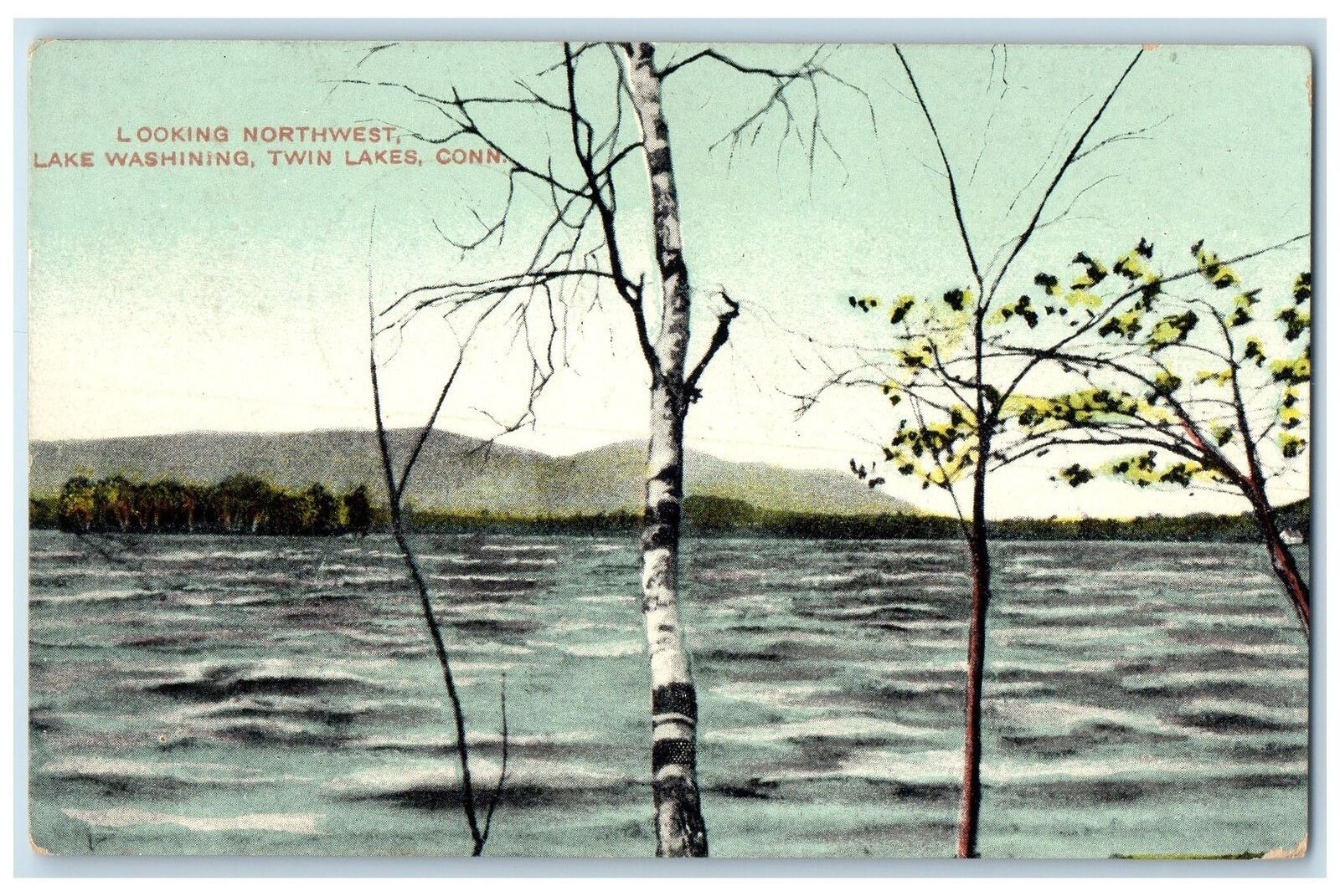 1913 Looking Northwest Lake Washining Twin Lakes Connecticut CT Posted Postcard
