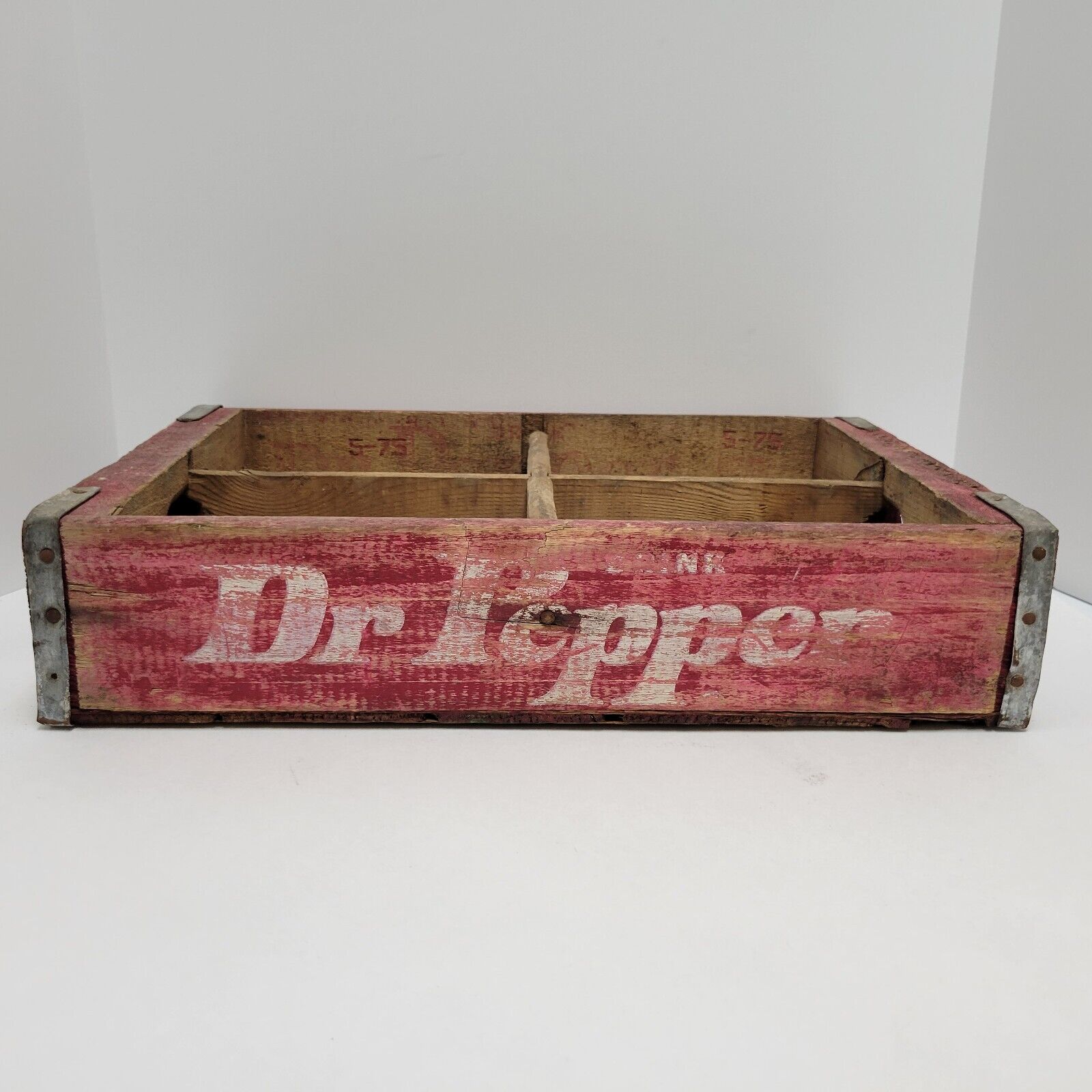 Vintage Dr Pepper Bottling Co Soda Advertising Drink Wooden Crate Wichita Kansas