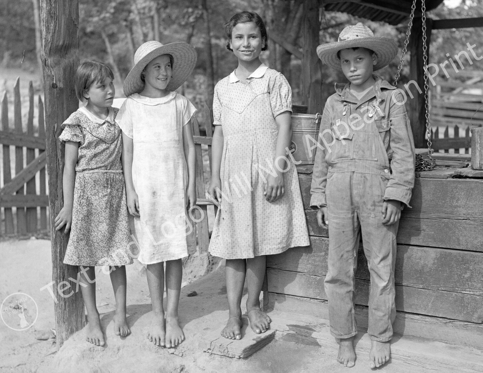 1936 The Griffin Children, Greensboro, Alabama Old Photo 8.5\