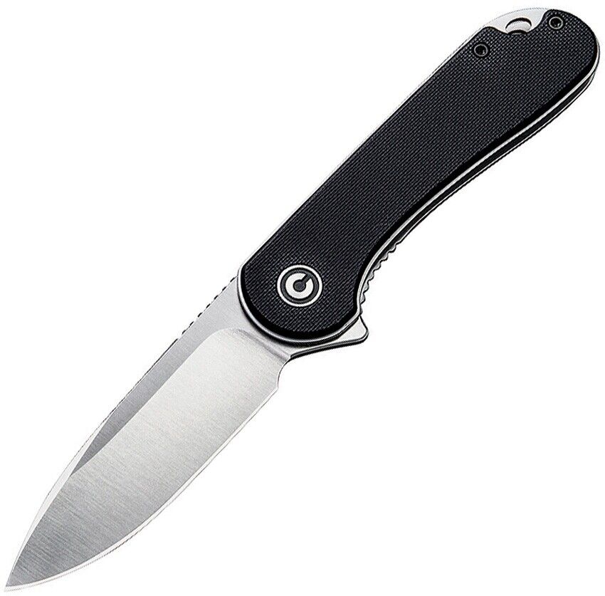 CIVIVI Elementum Liner Lock Knife Black G10 Handle Plain Chinese D2 Blade C907A
