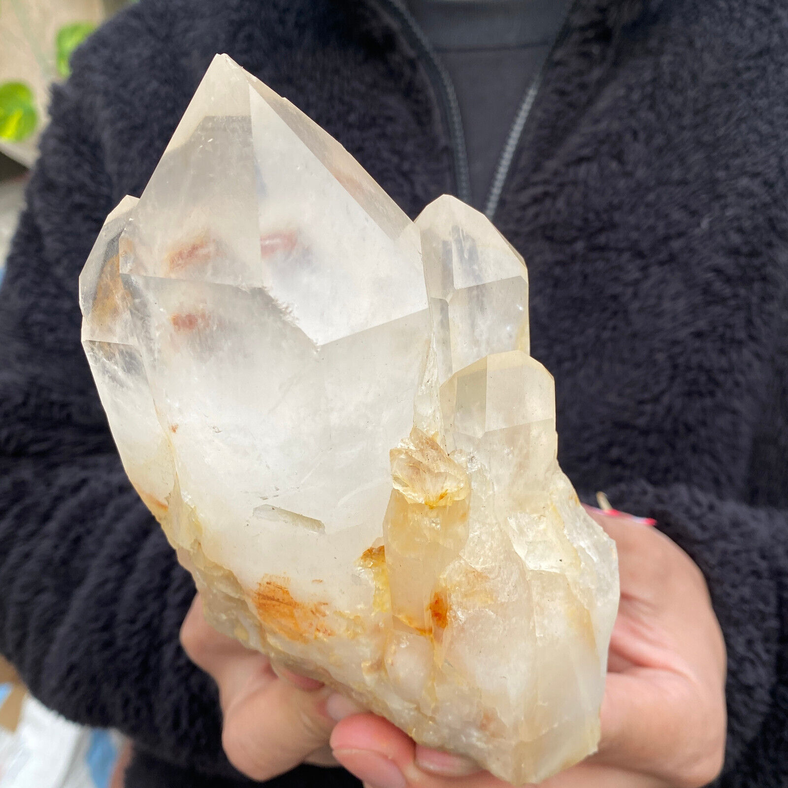 1.98lb Large Natural Clear White Quartz Crystal Cluster Rough Healing Specimen