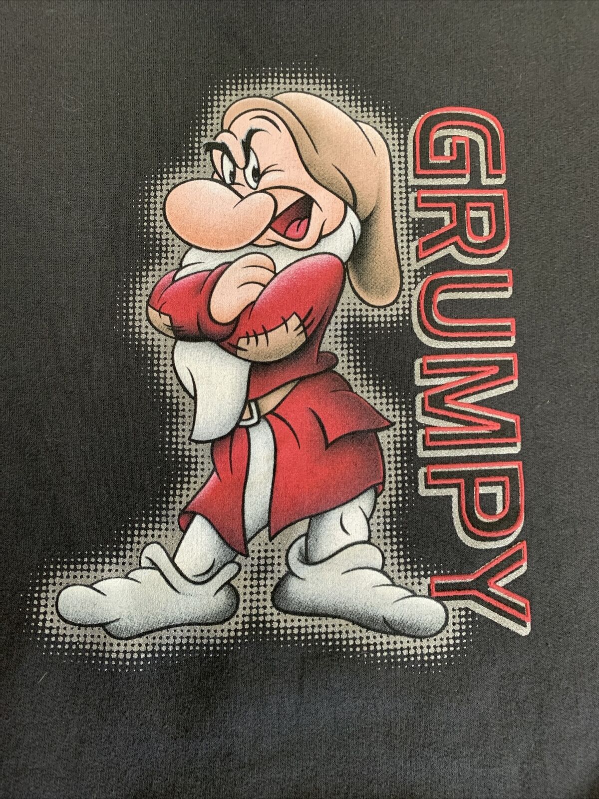 Vintage Disney Grumpy Dwarf Unisex Medium Gray Crewneck Sweatshirt 90’s Graphic