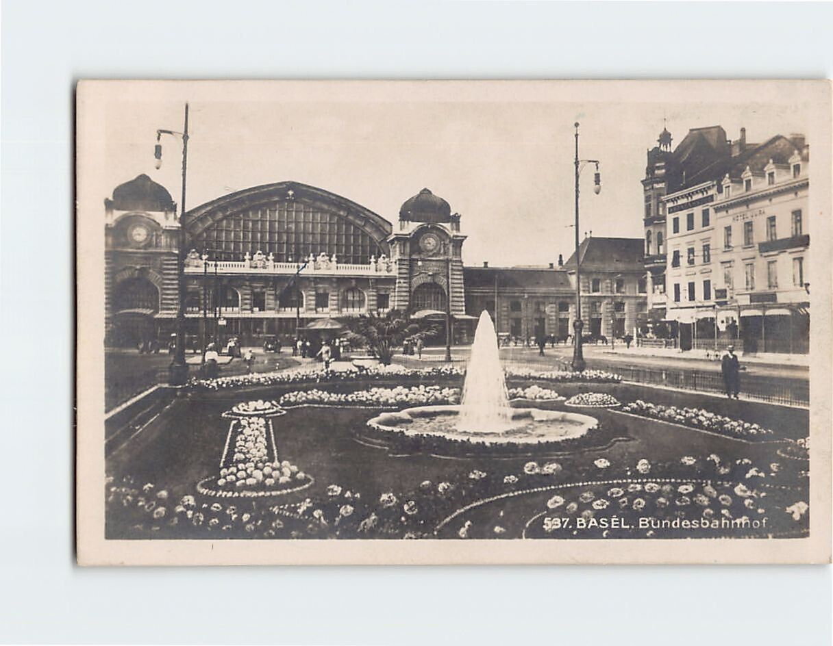 Postcard Bundesbahnhof Basel Switzerland