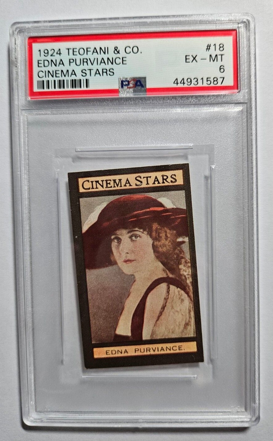 1924 TEOFANI CINEMA STARS #18 EDNA PURVIANCE  PSA 6 EX-MT  POP 1 HIGHEST GRADED