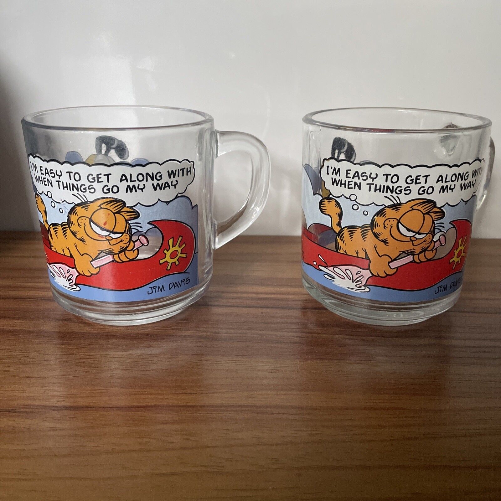 “Garfield”  McDonald’s Glass Mugs Cartoon Jim Davis Vintage 1978