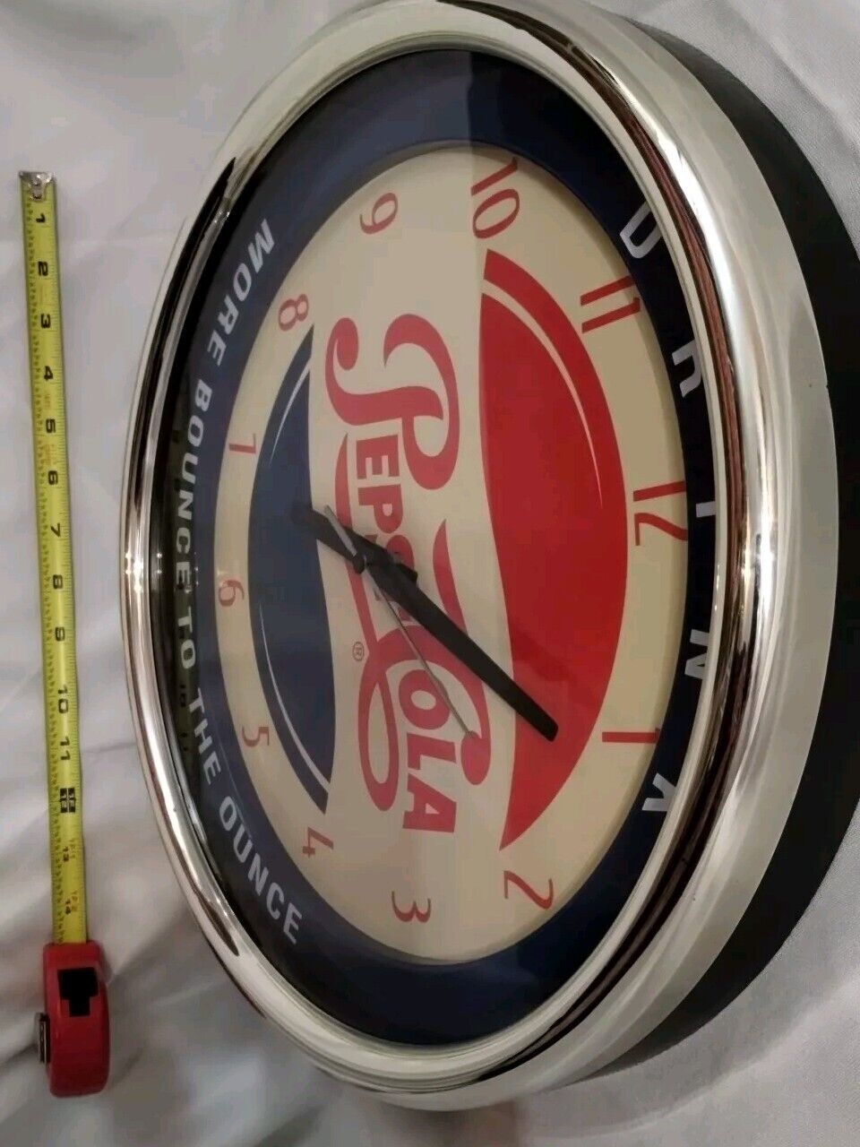 Large Vintage Pepsi Cola Wall Clock More Bounce To The Ounce