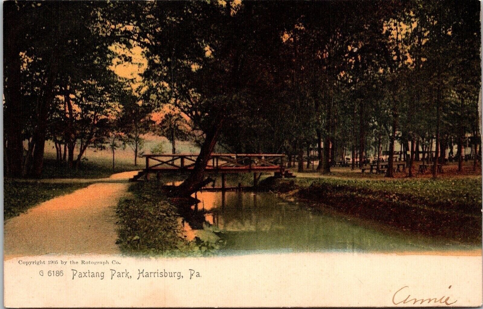 Paxtang Park Harrisburg PA Pennsylvania Antique Postcard UNP WOB UDB Germany