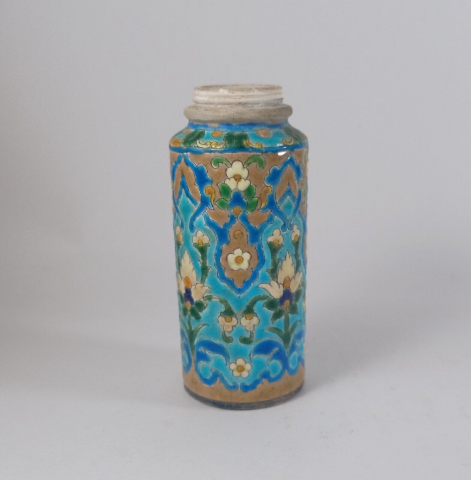Antique Jules Vieillard Co. French Faience Enamel Salt Shaker, 19th Century