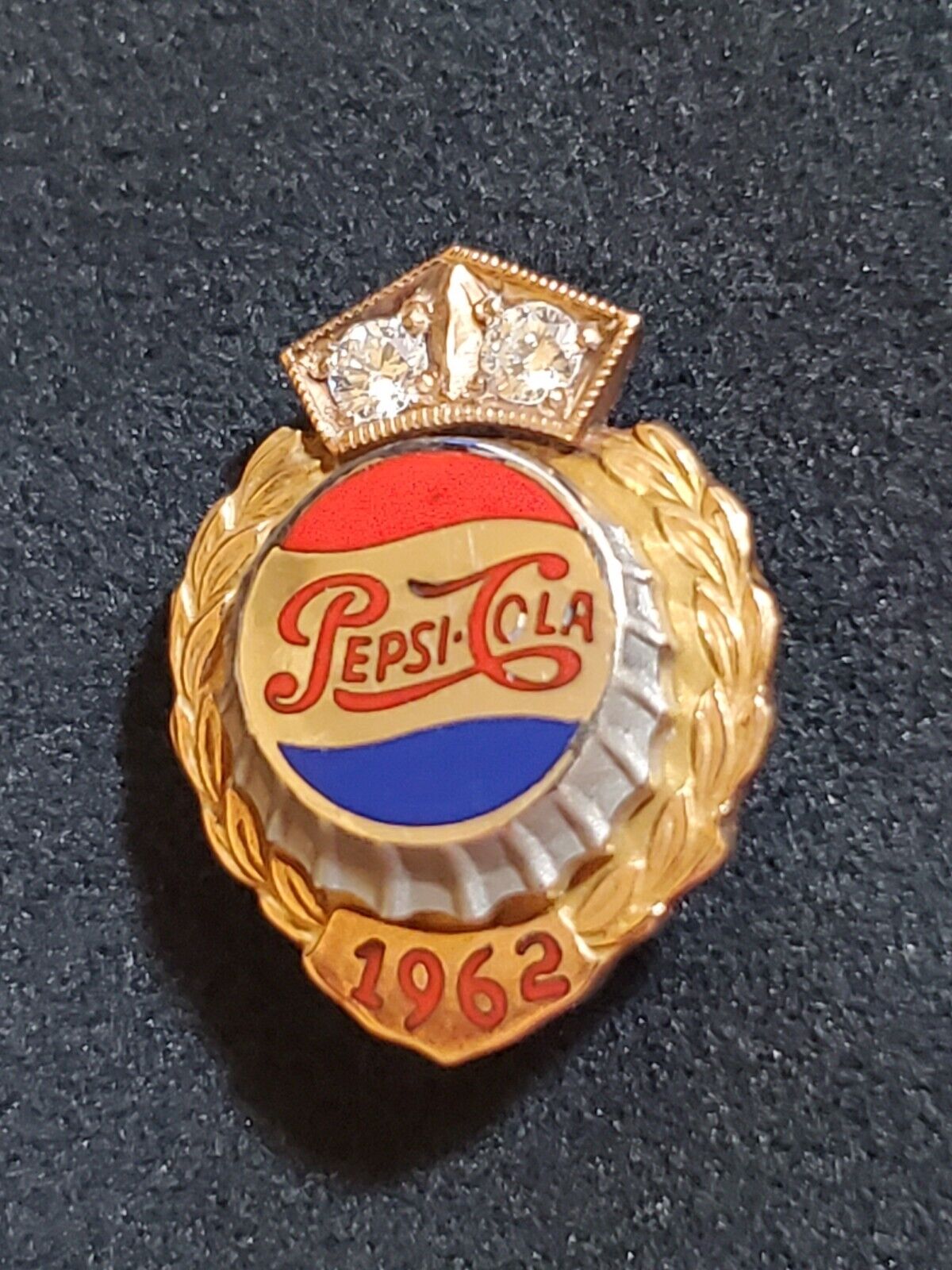 1962 PEPSI 10K Gold Two Diamonds Collectible Lapel Pin - Extremely RARE
